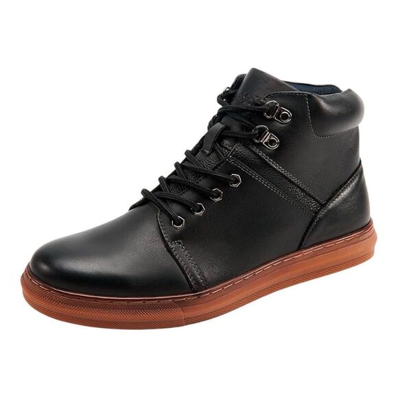 Arkbird Men's Casual Mid Top Black Leather Oxford Lace Up Sneaker Boots Size 10 - Picture 1 of 9